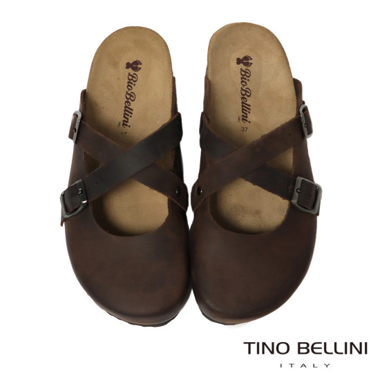 TINO BELLINI 貝里尼 阿爾巴尼亞進口 BIONATURA 交叉造型 軟木軟底 拖鞋 FZ0B005-6(咖色)