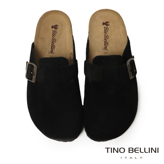 TINO BELLINI 貝里尼 歐洲進口 BIONATURA 腳床舒適鞋 經典造型 繽紛系列 軟木軟底 拖鞋 FZ0B006-1(黑色)