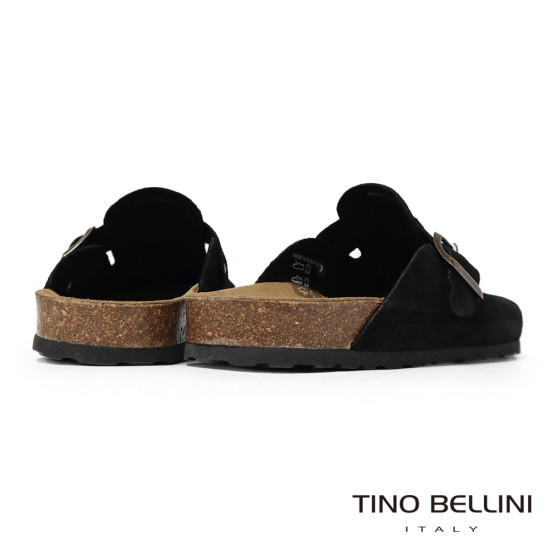 TINO BELLINI 貝里尼 歐洲進口 BIONATURA 腳床舒適鞋 經典造型 繽紛系列 軟木軟底 拖鞋 FZ0B006-1(黑色)