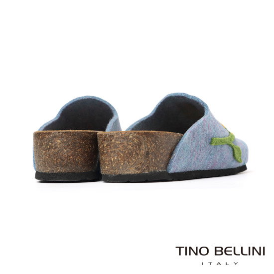TINO BELLINI 貝里尼 歐洲進口 BIONATURA 腳床舒適鞋 羊毛氈 貓頭鷹 軟木軟底 拖鞋 FZ4B002-8(紫色)