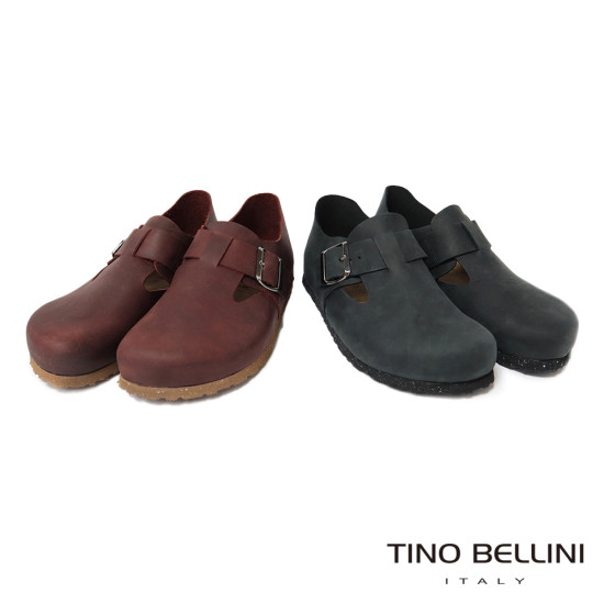 TINO BELLINI 貝里尼 阿爾巴尼亞進口 BIONATURA 飾扣造型  軟木軟底 勃肯 休閒鞋 FZCB002-A(酒紅色)
