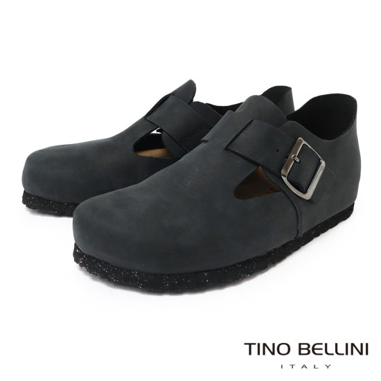 TINO BELLINI 貝里尼 阿爾巴尼亞進口 BIONATURA 飾扣造型  軟木軟底 勃肯 休閒鞋 FZCB002-1(黑色)