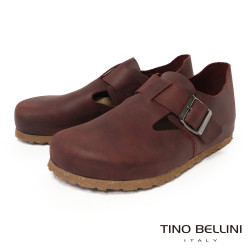 TINO BELLINI 貝里尼 阿爾巴尼亞進口 BIONATURA 飾扣造型  軟木軟底 勃肯 休閒鞋 FZCB002-A(酒紅色)