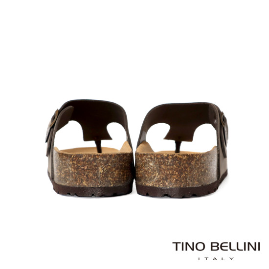 TINO BELLINI 貝里尼 歐洲進口 BIONATURA 腳床舒適鞋 男款 真皮 軟木軟底夾腳涼拖鞋 HM0B004-6