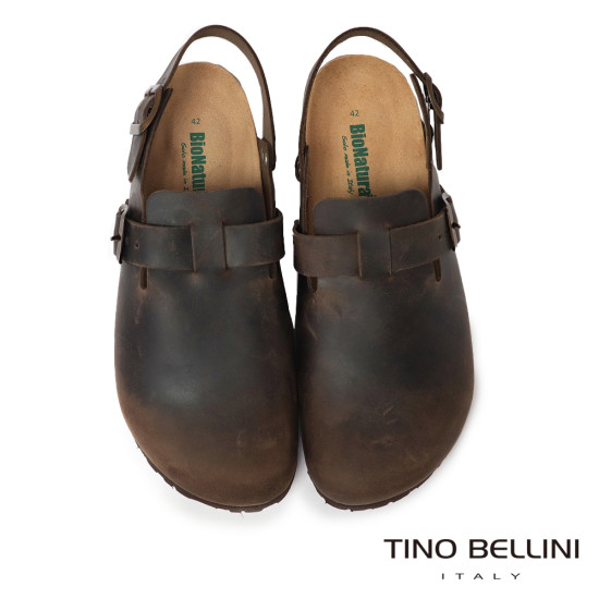 TINO BELLINI 貝里尼 義大利進口 BIONATURA 男款 真皮 軟木軟底 勃肯鞋 HM0B006-6(咖色)