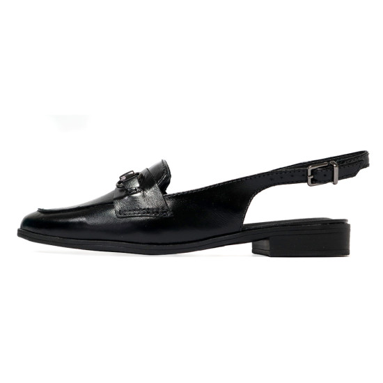 TINO BELLINI 貝里尼 巴西進口 復古飾扣露跟樂福鞋FW0T001-1(黑色)