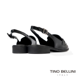 TINO BELLINI 貝里尼 巴西進口 復古飾扣露跟樂福鞋FW0T001-1(黑色)