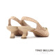 TINO BELLINI 貝里尼 巴西進口 氣質女神金色圓球飾釦尖頭低跟鞋FW1T013-3(米色)