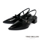 TINO BELLINI 貝里尼 巴西進口 都會雅漆皮尖頭後繫帶低跟鞋FW1V015-1(黑色)