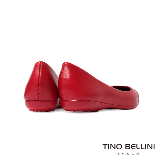TINO BELLINI 貝里尼 巴西進口 真皮編織尖頭平底鞋FWBT041-2(紅色)