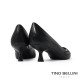TINO BELLINI 貝里尼 巴西進口 歐美時尚編織淺口跟鞋FWCV046-1(黑色)