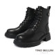 TINO BELLINI 貝里尼 巴西進口 經典 綁帶 7孔 短靴 FWNT051-1(黑色)