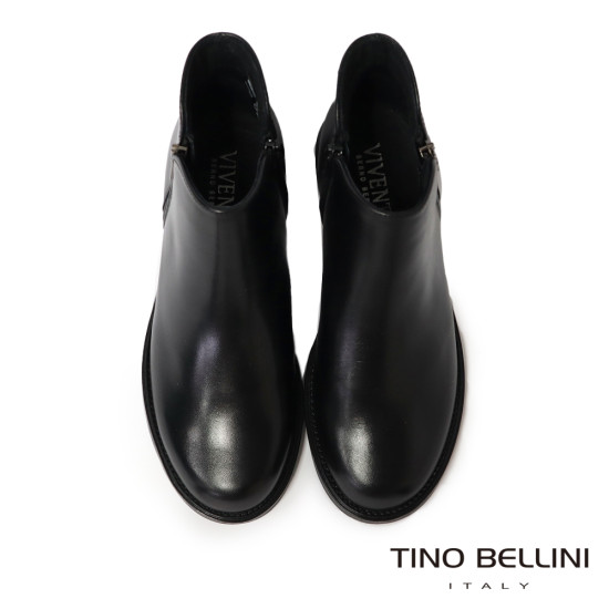 TINO BELLINI 波士尼亞進口 經典素面 平底短靴 FWMV025-1(黑色)