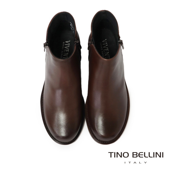 TINO BELLINI 波士尼亞進口 經典素面 平底短靴 FWMV025-6(咖色)