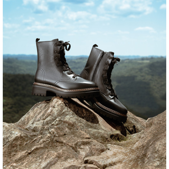 TINO BELLINI 貝里尼 巴西進口 經典 綁帶 7孔 短靴 FWNT051-1(黑色)