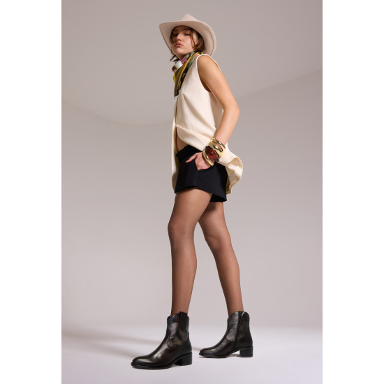 TINO BELLINI 阿爾巴尼亞進口 帥氣牛仔風 短筒 粗跟 FWOV028-6(咖色)