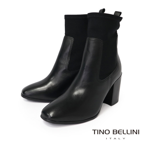 TINO BELLINI 貝里尼 巴西進口 切爾西  粗跟 短靴 FWPT004-1(黑色)
