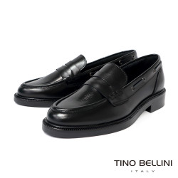 TINO BELLINI 貝里尼 義大利進口 側飾帶造型休閒低跟樂福鞋FYLT056-1(黑色)