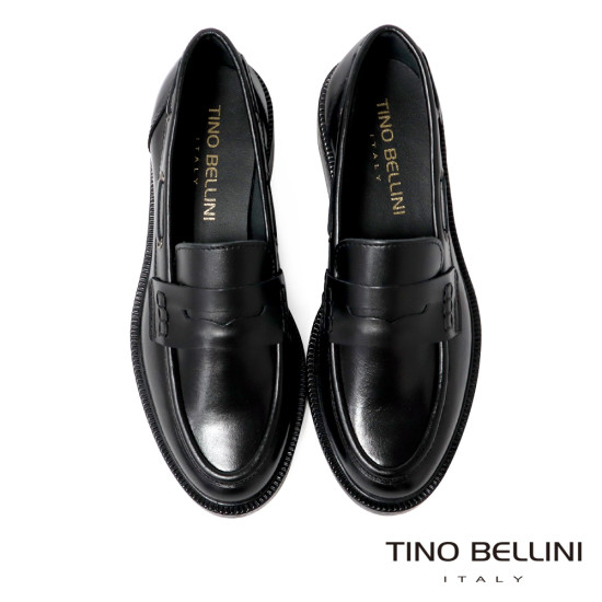 TINO BELLINI 貝里尼 義大利進口 側飾帶造型休閒低跟樂福鞋FYLT056-1(黑色)