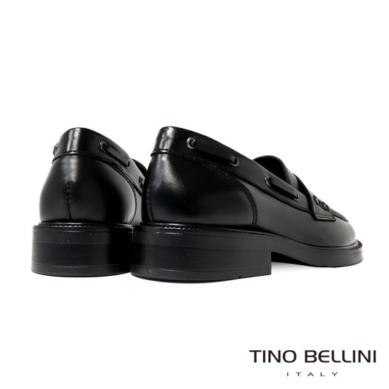 TINO BELLINI 貝里尼 義大利進口 側飾帶造型休閒低跟樂福鞋FYLT056-1(黑色)