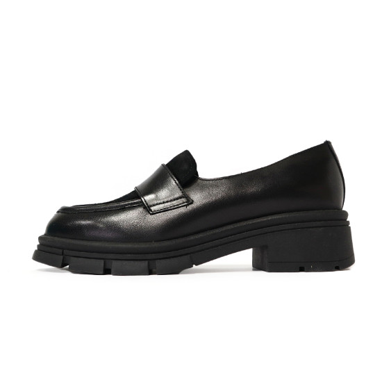 TINO BELLINI 貝里尼 阿爾巴尼亞進口 經典黑 厚底皮革樂福鞋FYLT058-1(黑色)