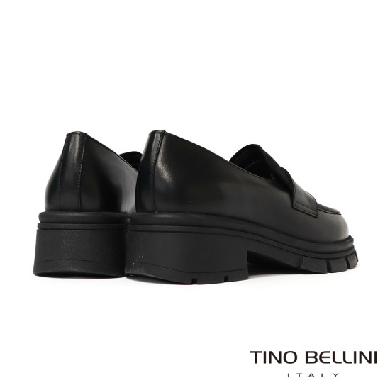 TINO BELLINI 貝里尼 阿爾巴尼亞進口 經典黑 厚底皮革樂福鞋FYLT058-1(黑色)