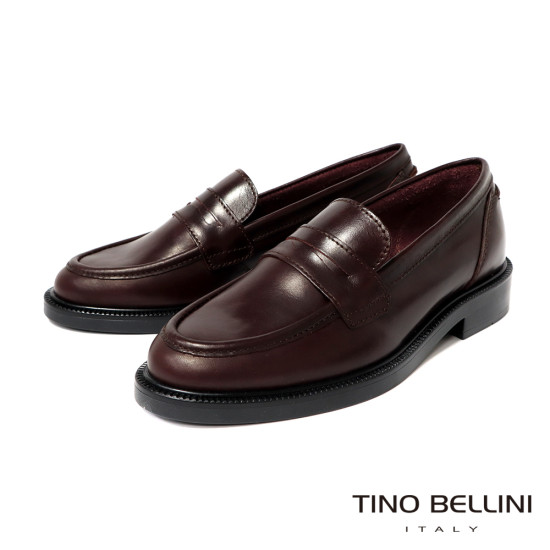 TINO BELLINI 貝里尼 義大利進口 經典復古便士樂福鞋FYLV045-A(酒紅色)
