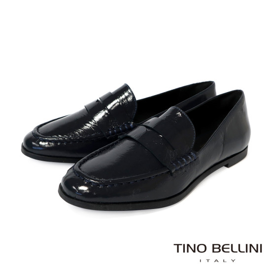 TINO BELLINI 貝里尼 巴西進口 經典造型深藍漆皮樂福鞋FYLV046-4(藍色)