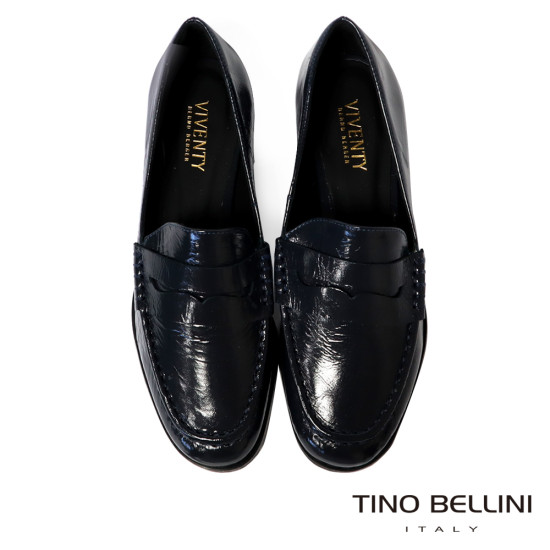 TINO BELLINI 貝里尼 巴西進口 經典造型深藍漆皮樂福鞋FYLV046-4(藍色)