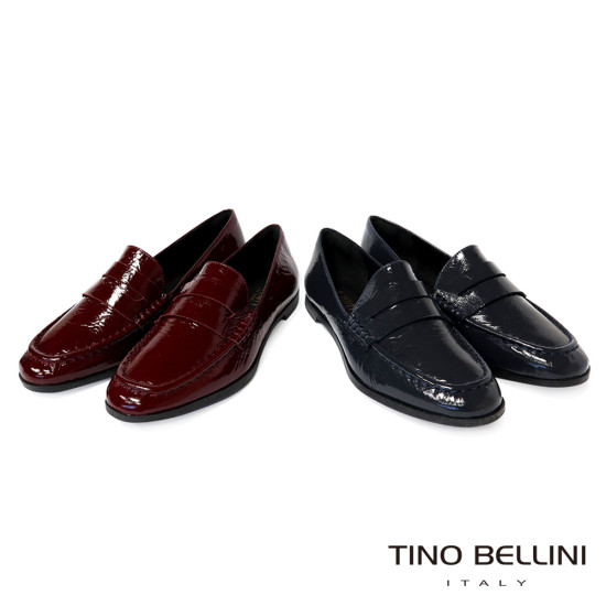 TINO BELLINI 貝里尼 巴西進口 經典造型深藍漆皮樂福鞋FYLV046-4(藍色)