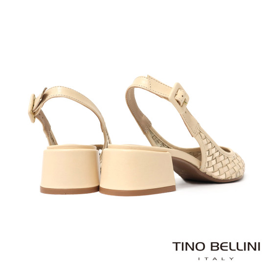 TINO BELLINI 巴西進口真皮尖頭編織造型高跟鞋FS1T013-F(金色)