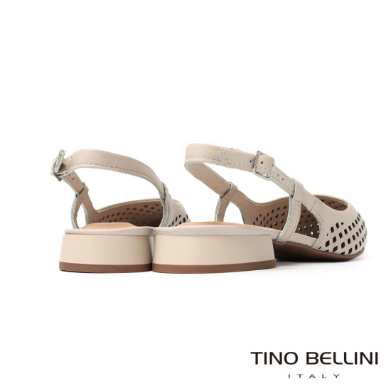 TINO BELLINI 貝里尼 巴西進口氣質鏤空雕刻透氣低跟鞋FS1T015-0(白色)