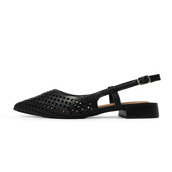 TINO BELLINI 貝里尼 巴西進口氣質鏤空雕刻透氣低跟鞋FS1T015-1(黑色)