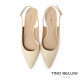 TINO BELLINI 貝里尼 巴西進口 優雅亮面漆皮後空尖頭細高跟鞋 FS2T013-R(米色)