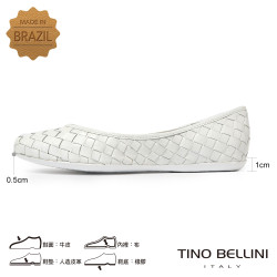 TINO BELLINI 貝里尼 巴西進口時尚編織娃娃鞋FSBT021-0(白色)