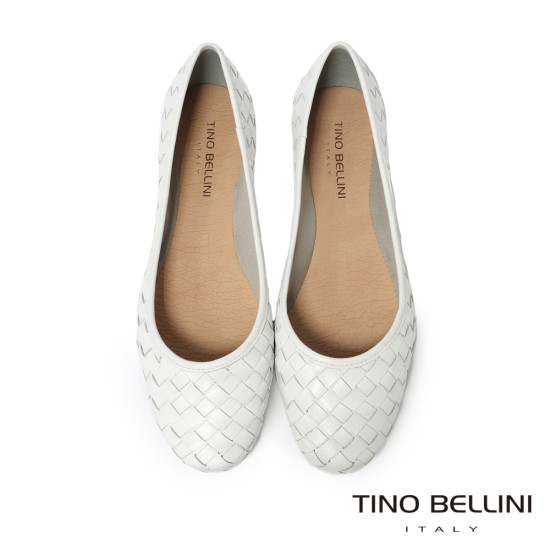 TINO BELLINI 貝里尼 巴西進口時尚編織娃娃鞋FSBT021-0(白色)