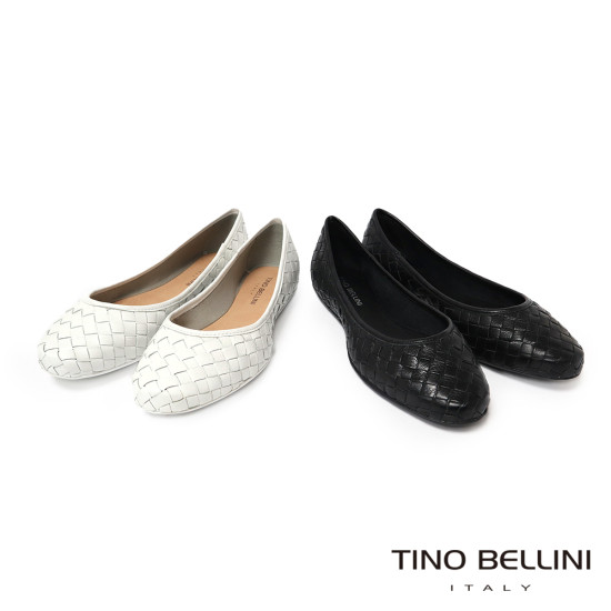 TINO BELLINI 貝里尼 巴西進口時尚編織娃娃鞋FSBT021-0(白色)