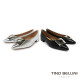 TINO BELLINI 貝里尼 進口羊皮尖頭金屬飾釦平底娃娃鞋FSCT020-1(黑色)