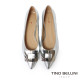 TINO BELLINI 貝里尼 進口羊皮尖頭金屬飾釦平底娃娃鞋FSCT020-D(銀色)
