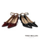TINO BELLINI 貝里尼 巴西進口 叛逆甜心亮面金屬孔眼扣帶跟鞋 FSDT015-1(黑色)