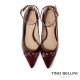 TINO BELLINI 貝里尼 巴西進口 叛逆甜心亮面金屬孔眼扣帶跟鞋 FSDT015-A(酒紅色)
