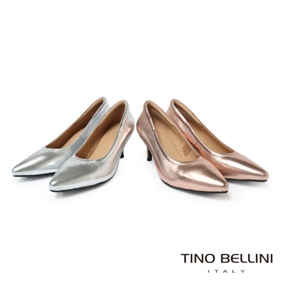 TINO BELLINI 貝里尼 進口真皮唯美氣質新娘鞋高跟鞋FSDT016-D(銀色)
