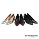 TINO BELLINI 貝里尼 義大利進口真皮尖頭粗跟包鞋FSDV011-A(酒紅)