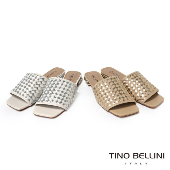  TINO BELLINI 貝里尼 巴西進口編織造型涼拖鞋FSRV003-F(金色)
