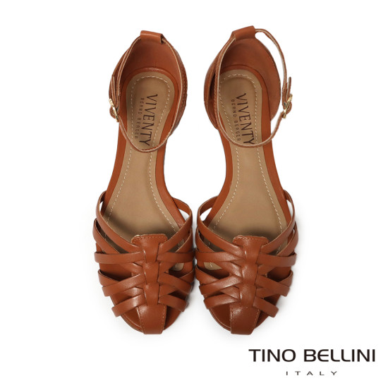TINO BELLINI 貝里尼 巴西進口編織包趾涼鞋FSWV002-9(駝色)