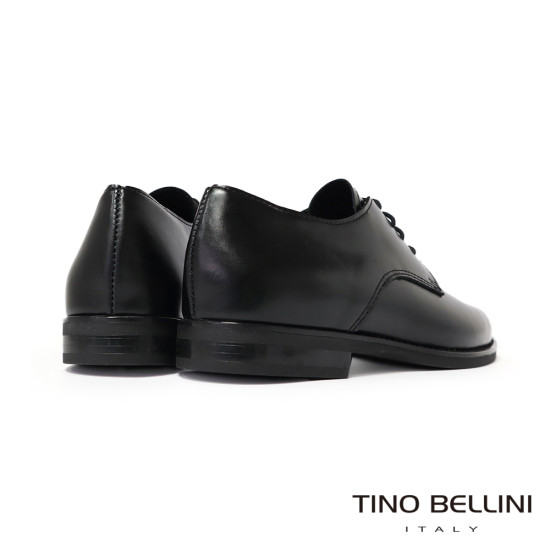 TINO BELLINI 貝里尼 義大利進口經典素面牛皮綁帶牛津鞋FWHV002A-1(黑)