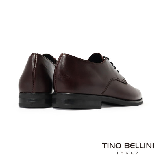 TINO BELLINI 貝里尼 義大利進口經典素面牛皮綁帶牛津鞋FWHV002A-A(酒紅)