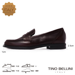 TINO BELLINI 貝里尼 義大利進口經典簡約橫飾牛皮樂福鞋FYLV030E-A(酒紅)