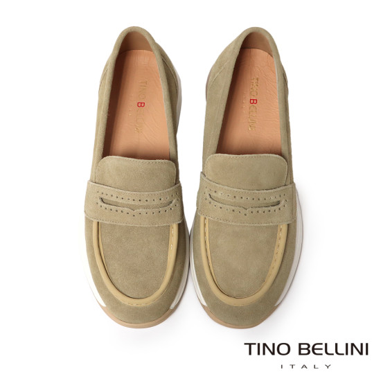TINO BELLINI 貝里尼 進口 麂皮 質感 女鞋 平底 休閒鞋 FZCT017-3(米色)