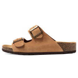 TINO BELLINI 貝里尼 歐洲進口 BIONATURA 腳床舒適鞋 男款 雙飾扣造型 軟木軟底 拖鞋HM0B002A-9